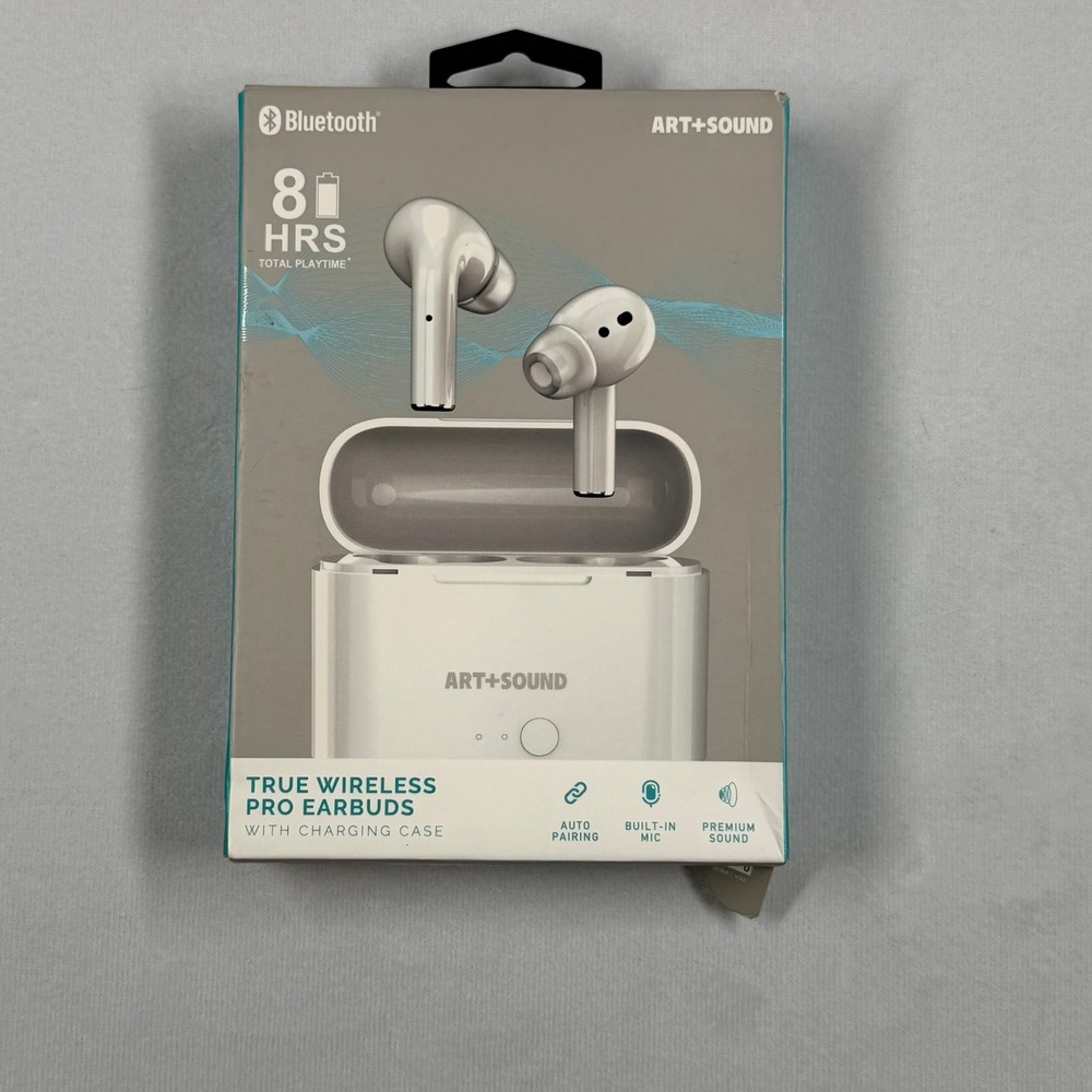 Art+Sound True Wireless Pro Earbuds‎ Bluetooth White with Charging Case